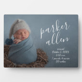 Elegant Baby Foto geboorteaankondiging keepomwille Fotoplaat (voorkant)