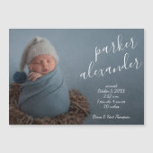 Elegant Baby Foto Magnetic Birth Announance (Voorkant)