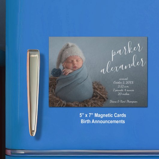 Elegant Baby Foto Magnetic Birth Announance