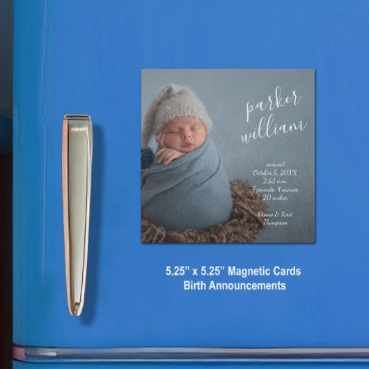 Elegant Baby Foto Magnetic Birth Announance