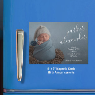 Elegant Baby Foto Magnetic Birth Announance
