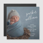 Elegant Baby Foto Magnetic Birth Announance (Voorkant / Achterkant)