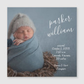 Elegant Baby Foto Magnetic Birth Announance (Voorkant)