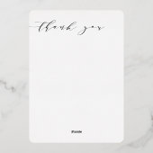 ELEGANT BABY FOTO modern hallo calligrafie groot Folie Uitnodiging (Achterkant)