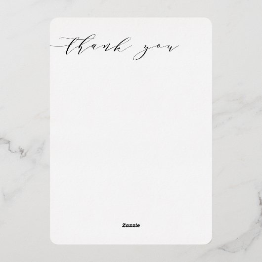 ELEGANT BABY FOTO modern hallo calligrafie groot Folie Uitnodiging (Achterkant)