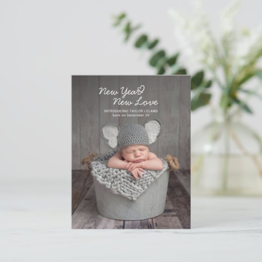 Elegant Baby Foto: Nieuwjaar geboortedatum (Staand voorkant)