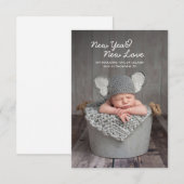 Elegant Baby Foto: Nieuwjaar geboortedatum Notitiekaartje (Voorkant / Achterkant)