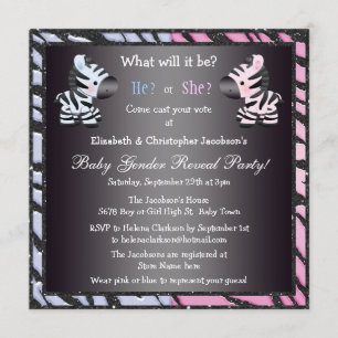 Elegant Baby Gender onthult Zebras & Animal Print Kaart
