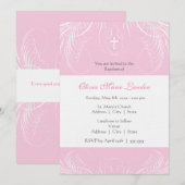 Elegant Baby Girl Baptism Invitation Kaart (Voorkant / Achterkant)