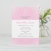 Elegant Baby Girl Baptism Invitation Kaart (Staand voorkant)