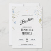 Elegant Baby Girl Baptism Invitation Kaart (Voorkant)
