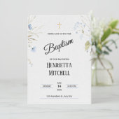 Elegant Baby Girl Baptism Invitation Kaart (Staand voorkant)