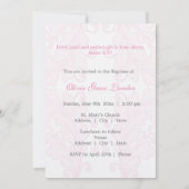 Elegant Baby Girl Baptism Invitation Kaart (Achterkant)