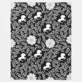 Elegant Baby Girl Black en White Unicorn Pattern Fleece Deken (Voorkant)