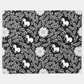 Elegant Baby Girl Black en White Unicorn Pattern Fleece Deken (Voorkant (Horizontaal))