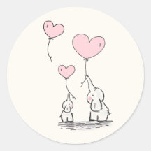 Elegant Baby Girl Elephants & Roze Heart-ballonnen