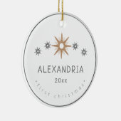 Elegant Baby Girl First KerstSilver Star Keramisch Ornament (Rechts)
