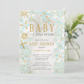 Elegant Baby Het is koude Baby shower buiten jonge Kaart (Staand voorkant)