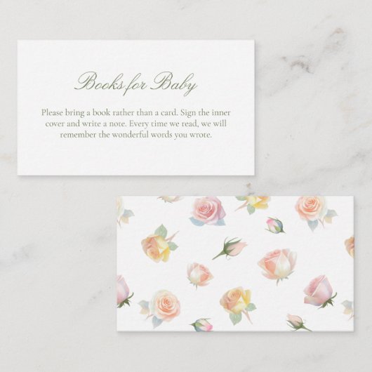 Elegant Baby in Bloom Baby Shower Books For Baby Informatiekaartje (Voorkant / Achterkant)