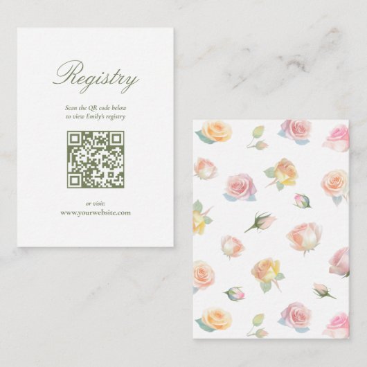 Elegant Baby in Bloom Baby Shower Registry Informatiekaartje (Voorkant / Achterkant)