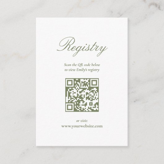 Elegant Baby in Bloom Baby Shower Registry Informatiekaartje (Voorkant)