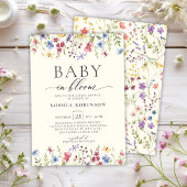 Elegant Baby in Bloom Wildflower Baby shower Kaart