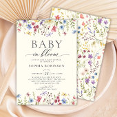 Elegant Baby in Bloom Wildflower Baby shower Kaart