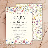Elegant Baby in Bloom Wildflower Baby shower Kaart
