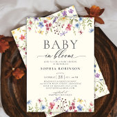 Elegant Baby in Bloom Wildflower Baby shower Kaart