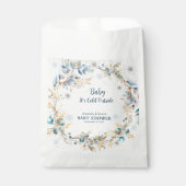 Elegant Baby Its Cold Outside Navy Gold Winter  Bedankzakje (Voorkant)