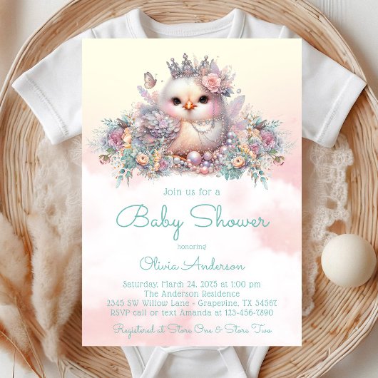 Elegant Baby Meisje Chick Baby shower Kaart