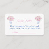 Elegant Baby Meisje Douche Ginger Jar Luier Raffle Informatiekaartje (Voorkant)