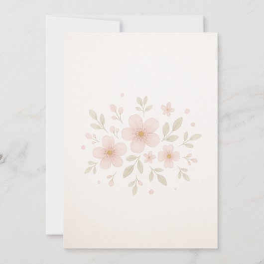 Elegant Baby Meisje Douche uitnodiging-  Roze Kaart (Achterkant)