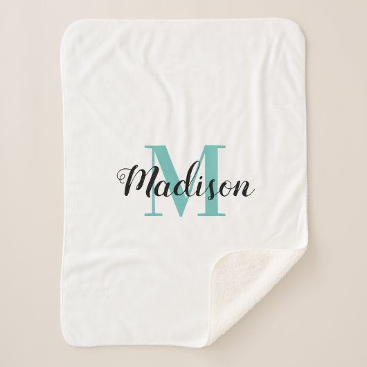 Elegant baby name monogram small sherpa blanket sherpa deken (Voorkant)