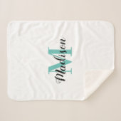 Elegant baby name monogram small sherpa blanket sherpa deken (Voorkant (horizontaal))