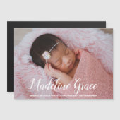 Elegant Baby Name Script Photo Birth Notice (Voorkant / Achterkant)