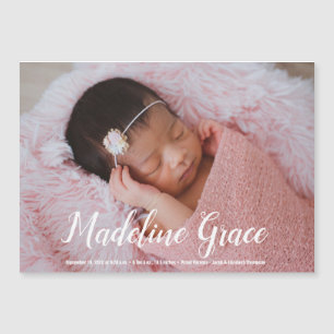 Elegant Baby Name Script Photo Birth Notice