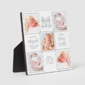 Elegant Baby Newborn Persoonlijk 5 Foto Collage Fotoplaat (Voorkant)