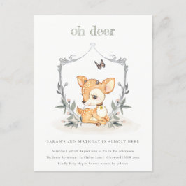 Elegant Baby Oh Deer Floral Crest Elke dag van de  Briefkaart