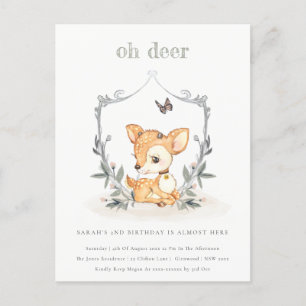 Elegant Baby Oh Deer Floral Crest Elke dag van de  Briefkaart