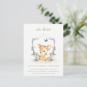 Elegant Baby Oh Deer Floral Crest Elke dag van de  Briefkaart (Staand voorkant)
