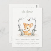 Elegant Baby Oh Deer Floral Crest Elke dag van de  Briefkaart (Voorkant / Achterkant)