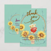 Elegant Baby personalized Flat Thank You Card Bedankkaart (Voorkant / Achterkant)