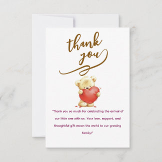 Elegant Baby personalized Flat Thank You Card Bedankkaart