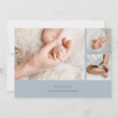 Elegant Baby Photo Collage Birth Announcements (Achterkant)