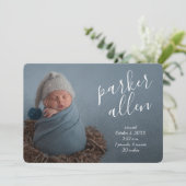 Elegant Baby Photo Collage Birth Announcements Aankondiging (Staand voorkant)
