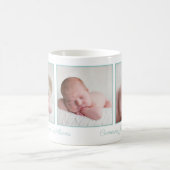 Elegant Baby Photo Collage Mint Green Script Koffiemok (Center)