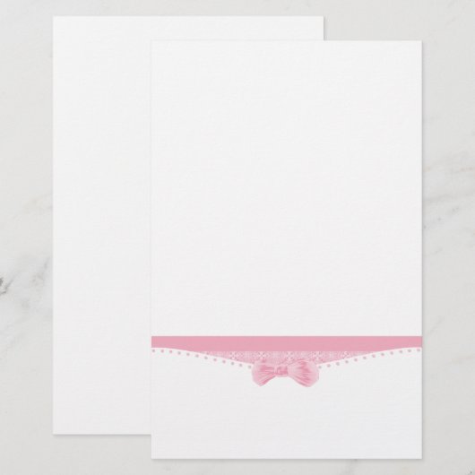 Elegant Baby Pink Briefpapier (Voorkant / Achterkant)