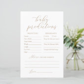 Elegant Baby Predication Advice Baby shower Game (Staand voorkant)