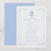 Elegant Baby Rattle Boy Baby shower Kaart (Voorkant / Achterkant)